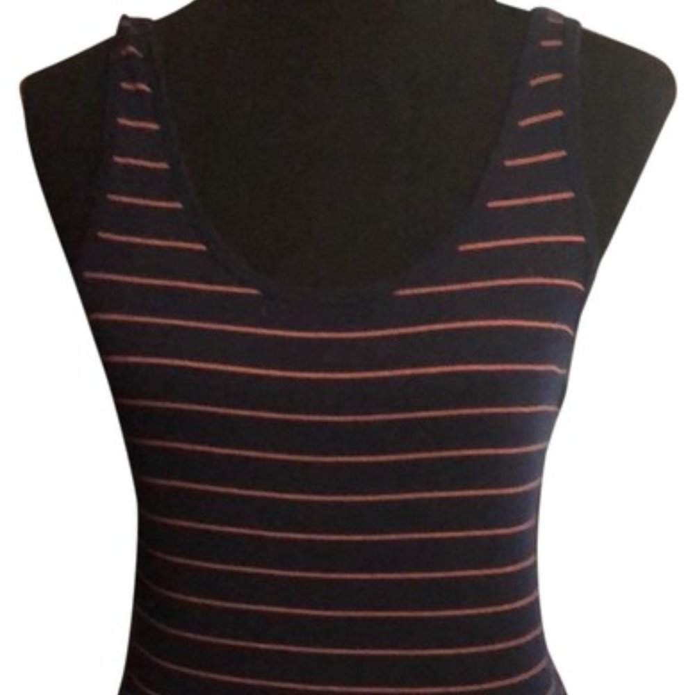 Blue Pink Stripes Ribbed Maternity Top